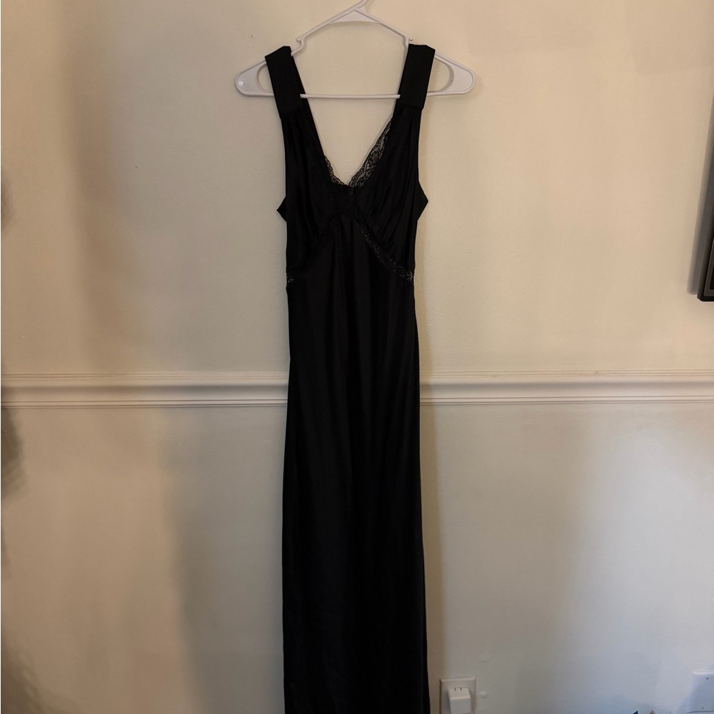 reformation black lace dress